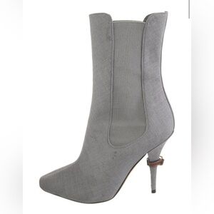 Burberry Leather trim Gray Women's Ankle Boots